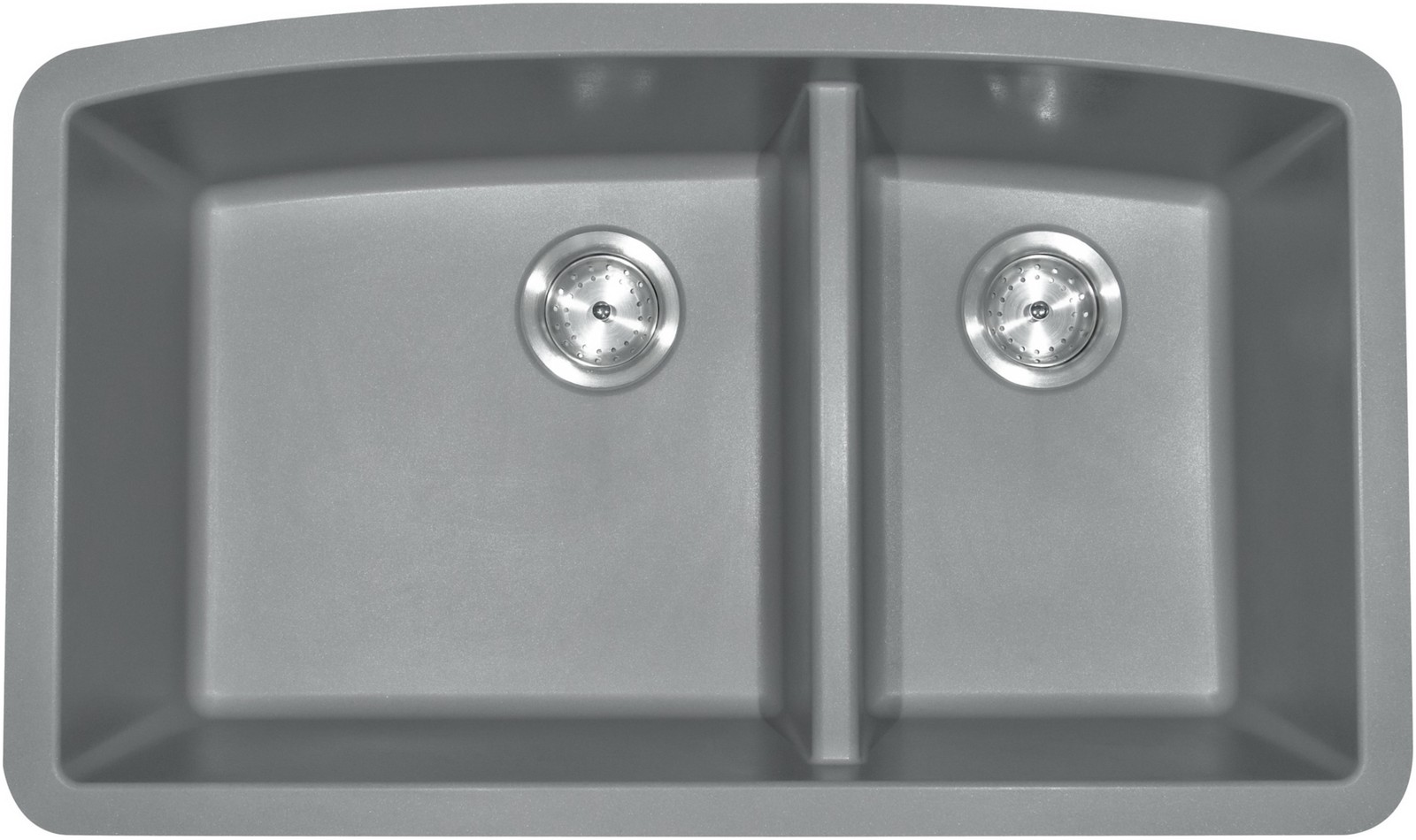 Ackland AKKQS-6040-3219-DB 32-1/2" Undermount Double Basin Quartz - Grey
