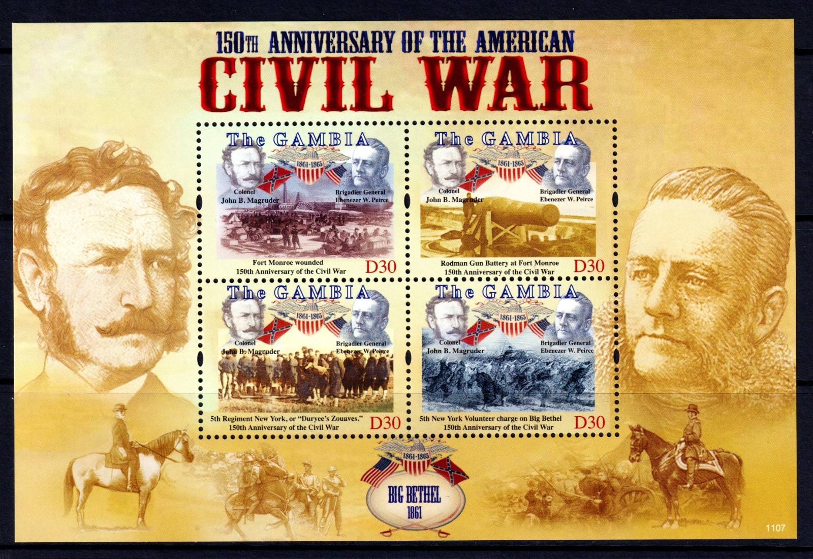 Gambia 2011 Civil War Mint MNH Miniature Sheet SC 3346