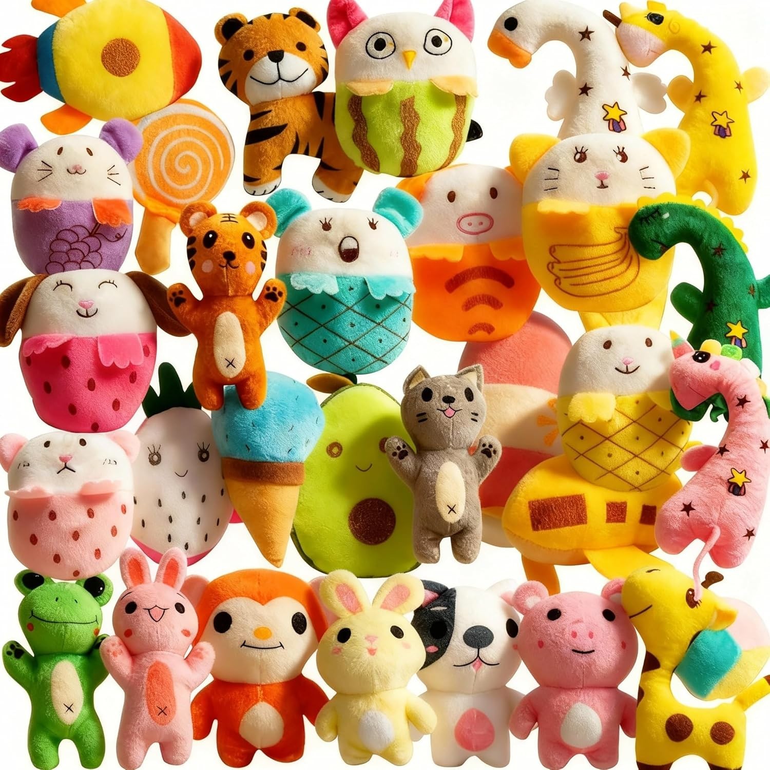 30 Pcs Dog Squeaky Toys, Cute Plush Small Dog Toys with Squeakers,Interactive Pu