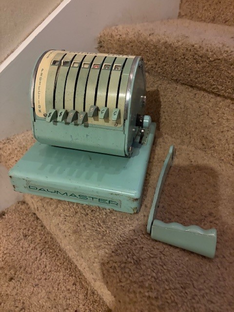 Vintage PAYMASTER Check Writer S-550 Series 7 Column  NO KEY Sea Foam Green