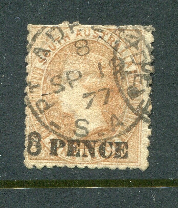 South Australia #71 Victoria Surcharge 8 P. [Used] 