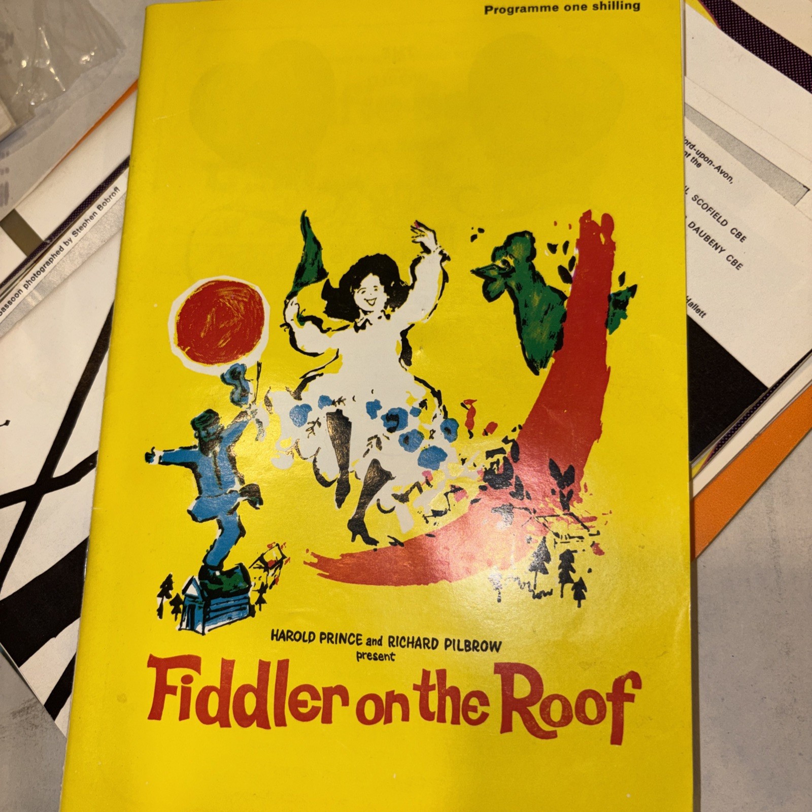 FIDDLER ON THE ROOF, PROGRAM, HER MAJESTY’S THEATRE w/ Handwritten Ticket Stub