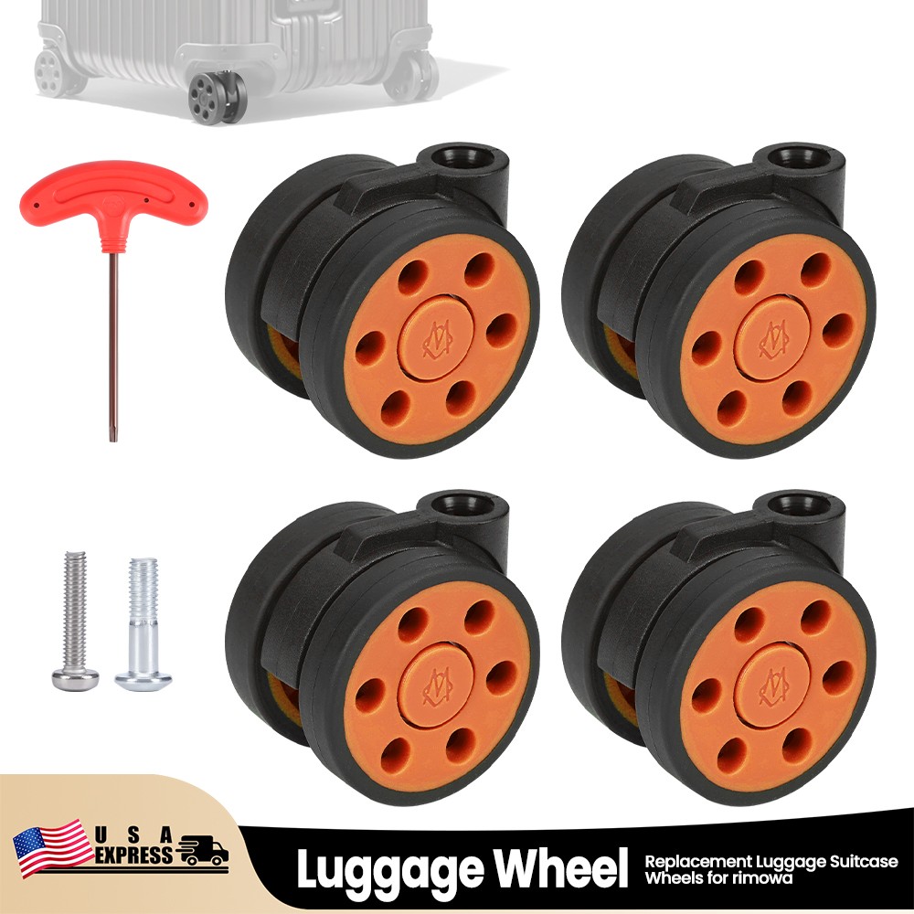 4Set Wheels for RIMOWA Luggage compartment wheel replacement wheel 50mm/Orange