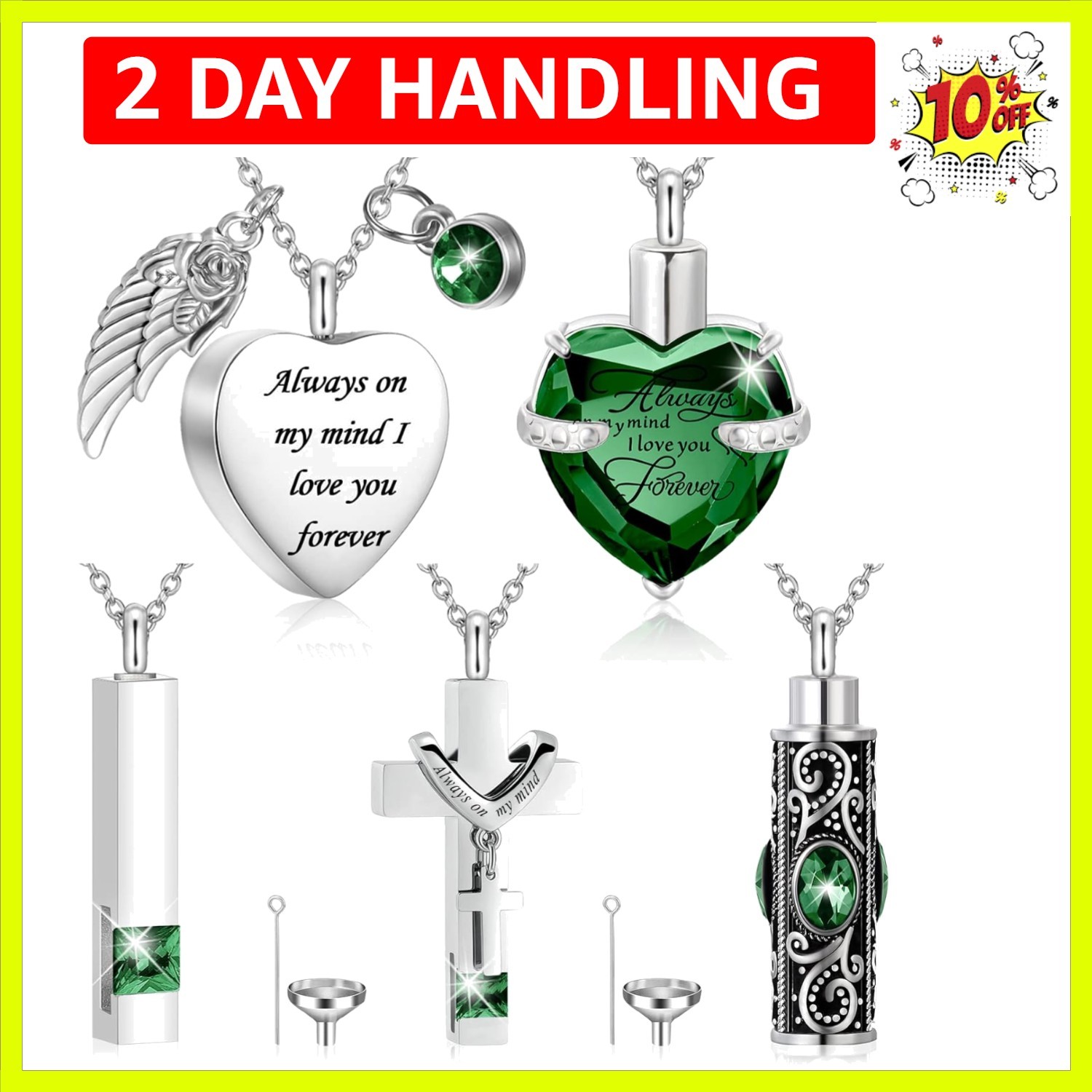 5 Pcs Urn Necklace for Ashes Cremation Keepsake Necklace for Ashes of Loved H...