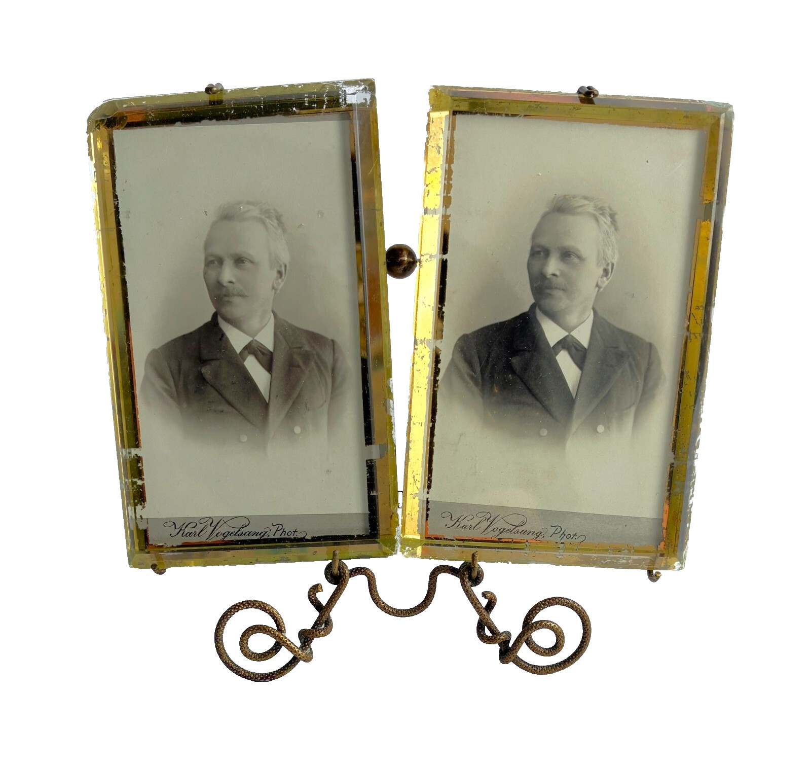 Art Nouveau Double Frame Table Frame Photo Frame Faceted Glas Um 1900