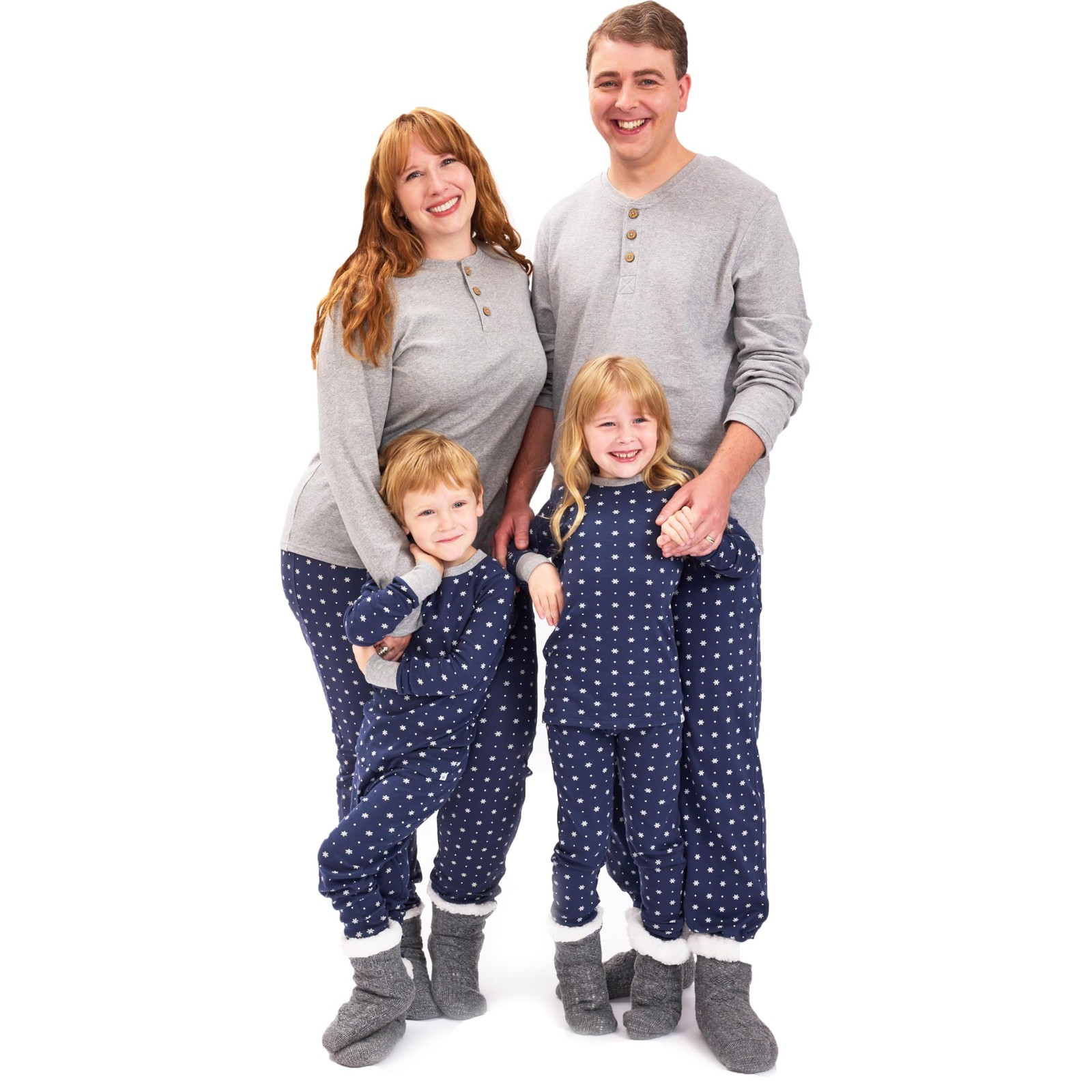 HonestBaby Family Matching Organic Cotton Holiday Pajamas Snowy Night 24 Months