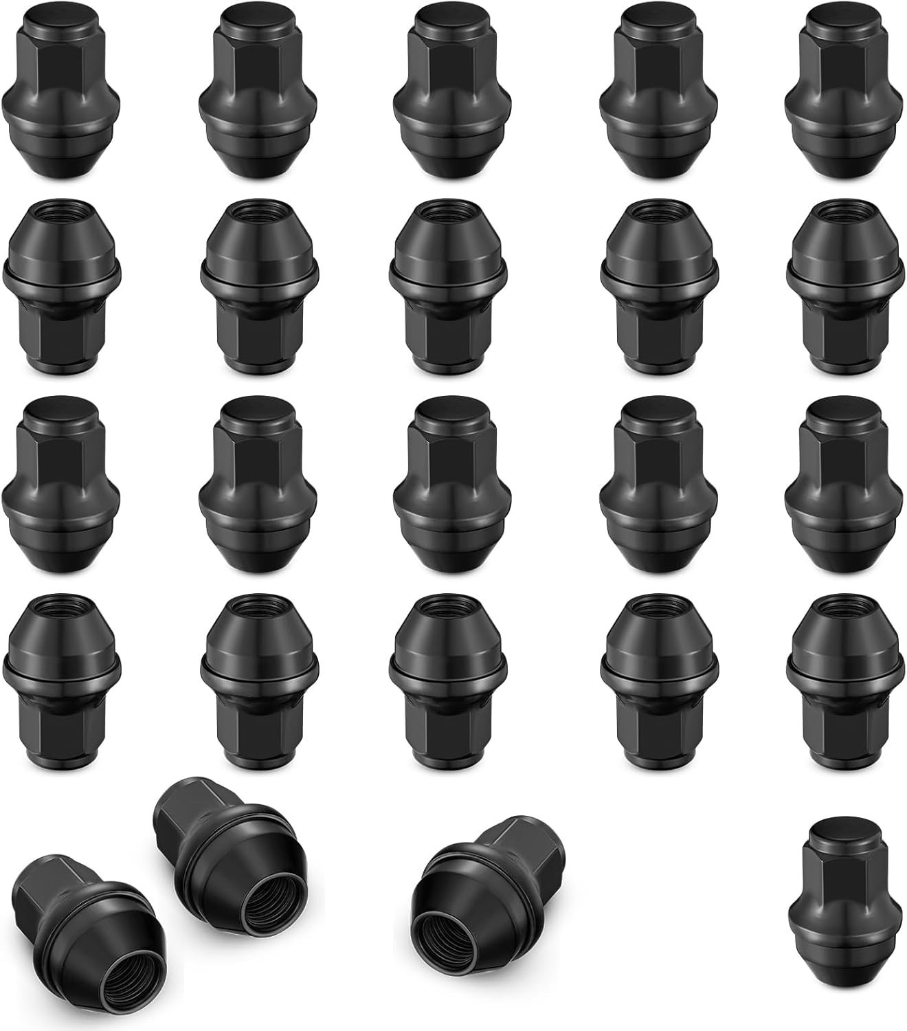  Wheel Lug Nuts,24pcs 14mmx1.5 Black 24pcs-F150 Lobo Expedition & Navigator