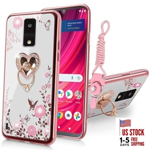  for Blu View 4/BLu View 2 2023 B135DL Glitter Crystal Butterfly Rose Gold