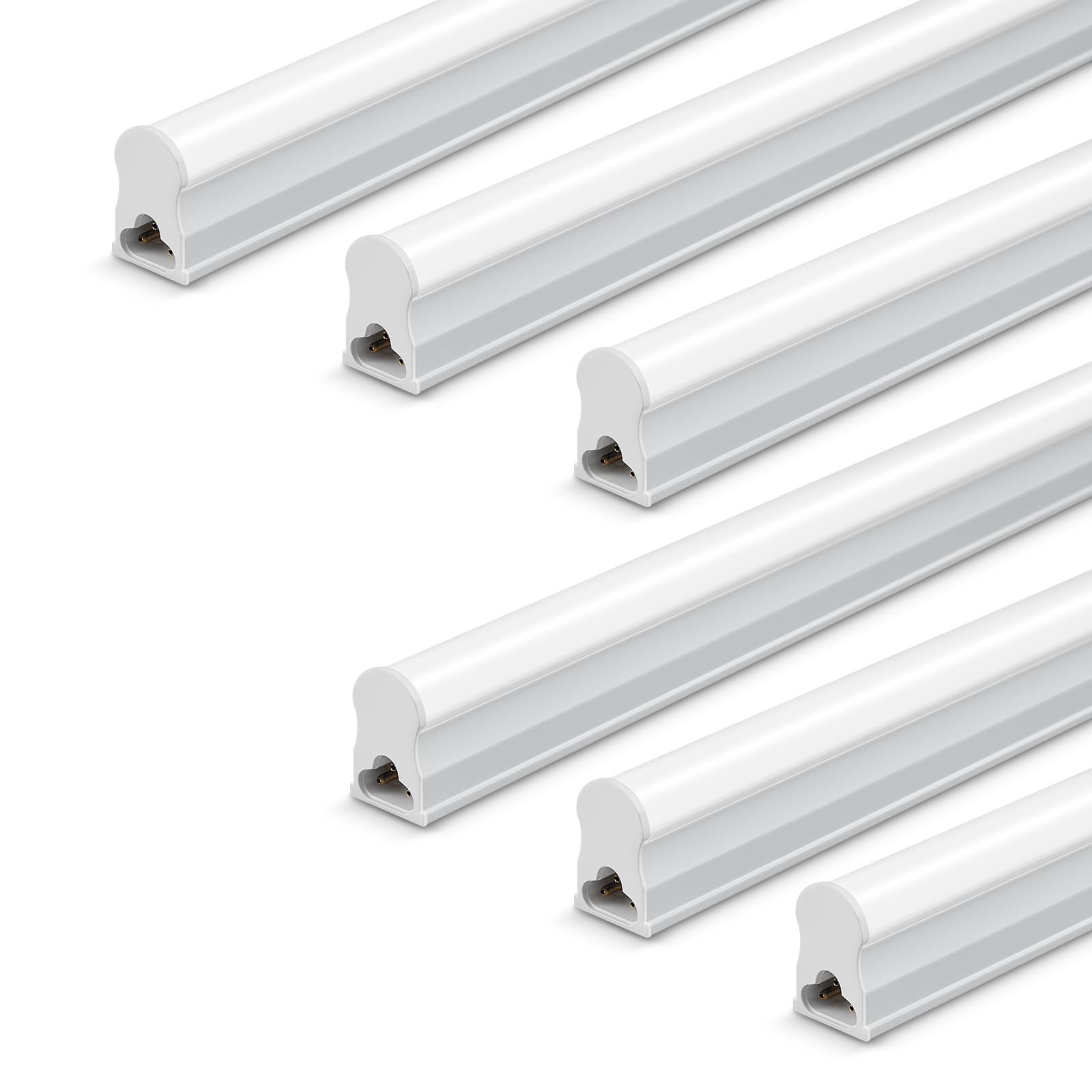 6 Pack T5 LED Shop Light, 4FT, 2200lm, 6500K Led Tube Lights Indoor, Ceiling ...