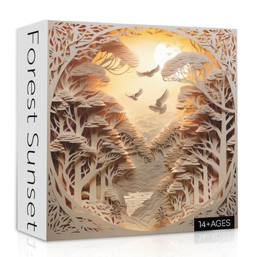 Forest Sunset Puzzles for Adults 1000 Pieces, Difficult Challenge Tree of Life 