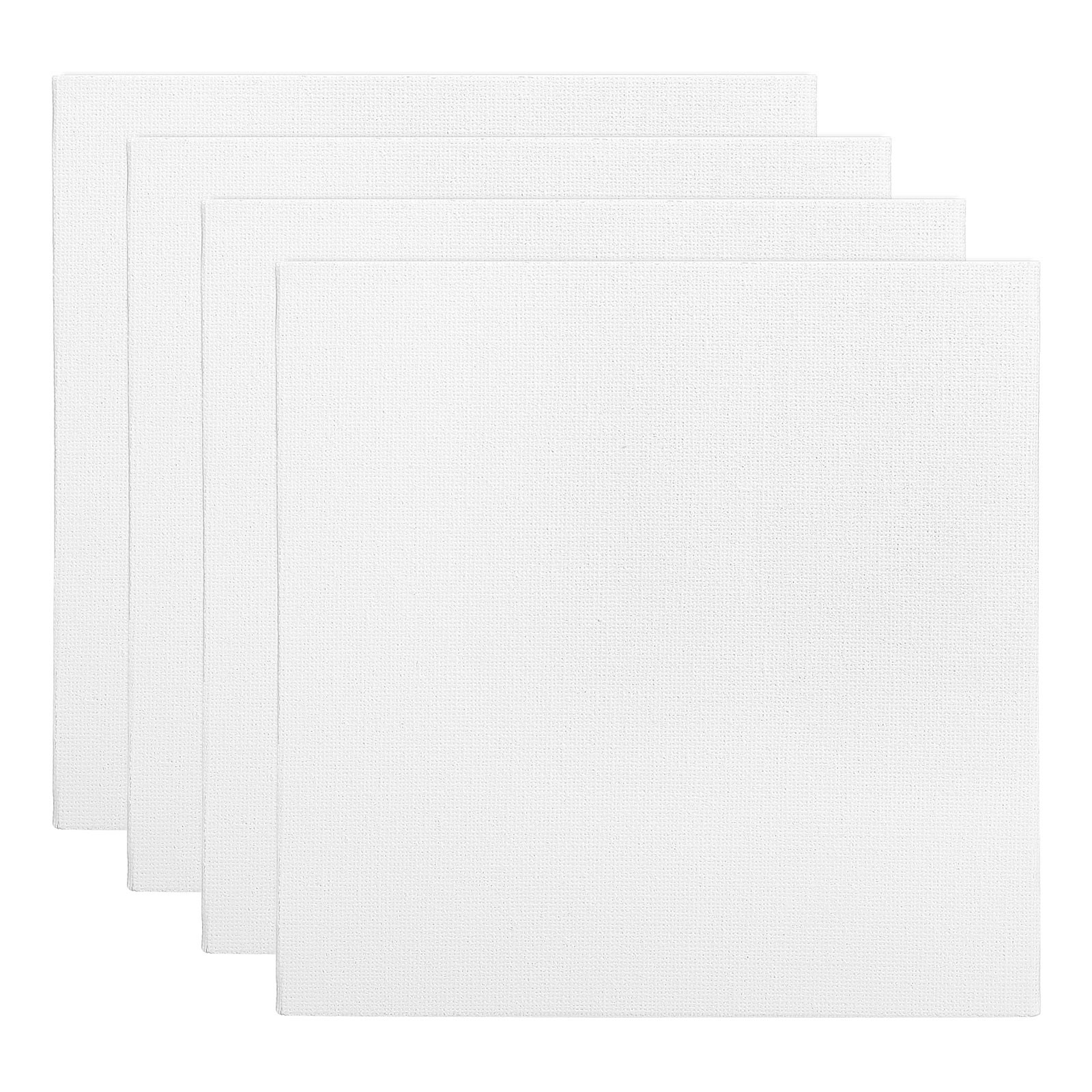 6x6" Canvas Boards for Painting, 4Pack 100%Cotton Blank Canvas Panel, White