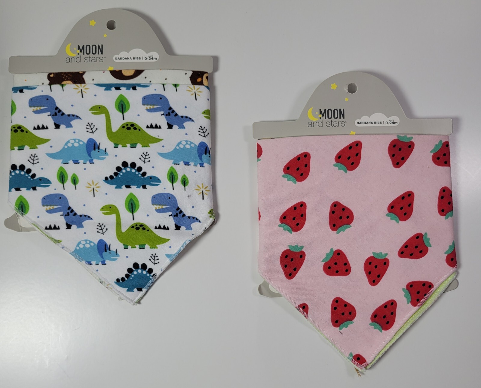 Baby Bibs Moon and Stars Bandana Bibs 0-24 momths-New Lot Of 2 