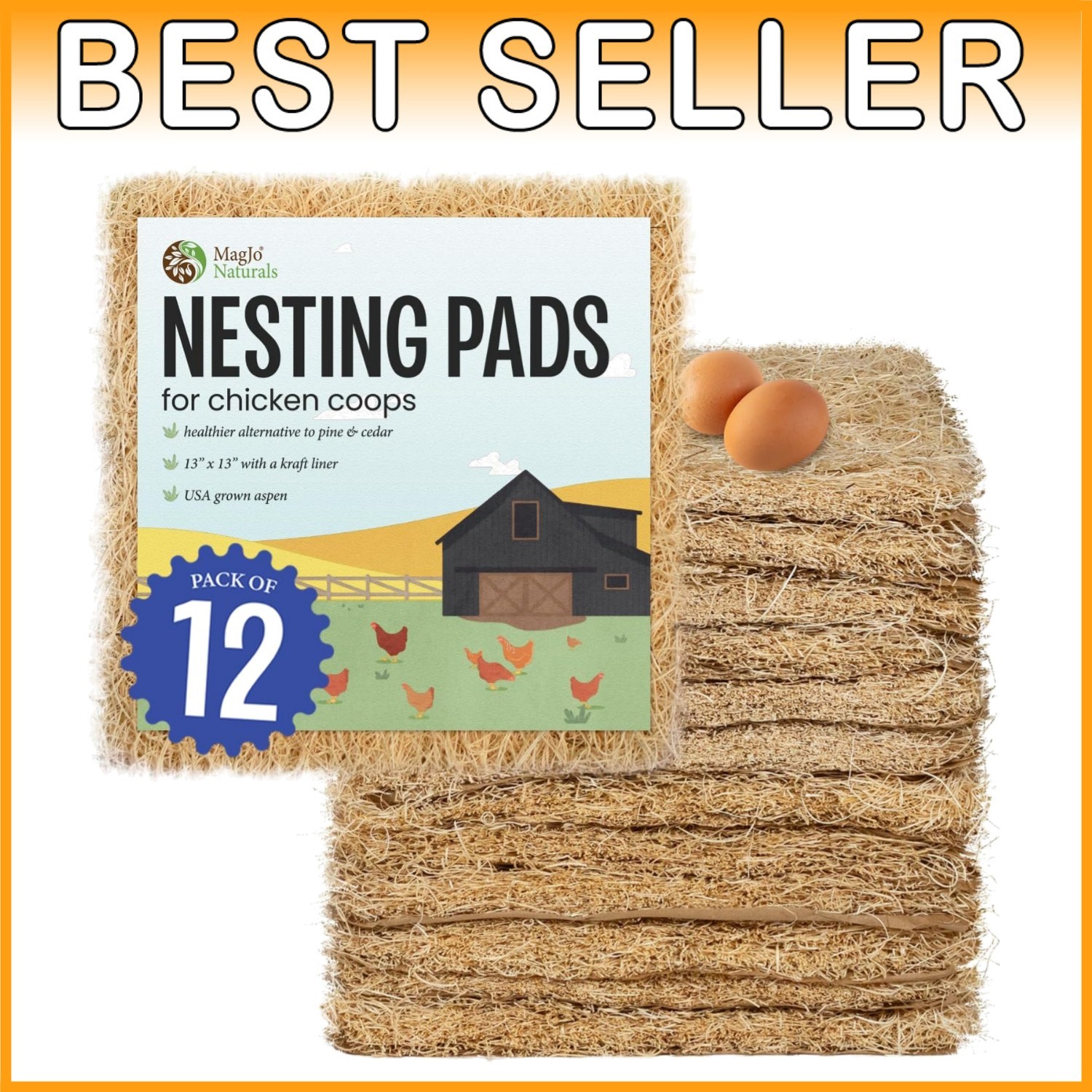 Aspen Nesting Liners 12 Pack - Chicken Bedding