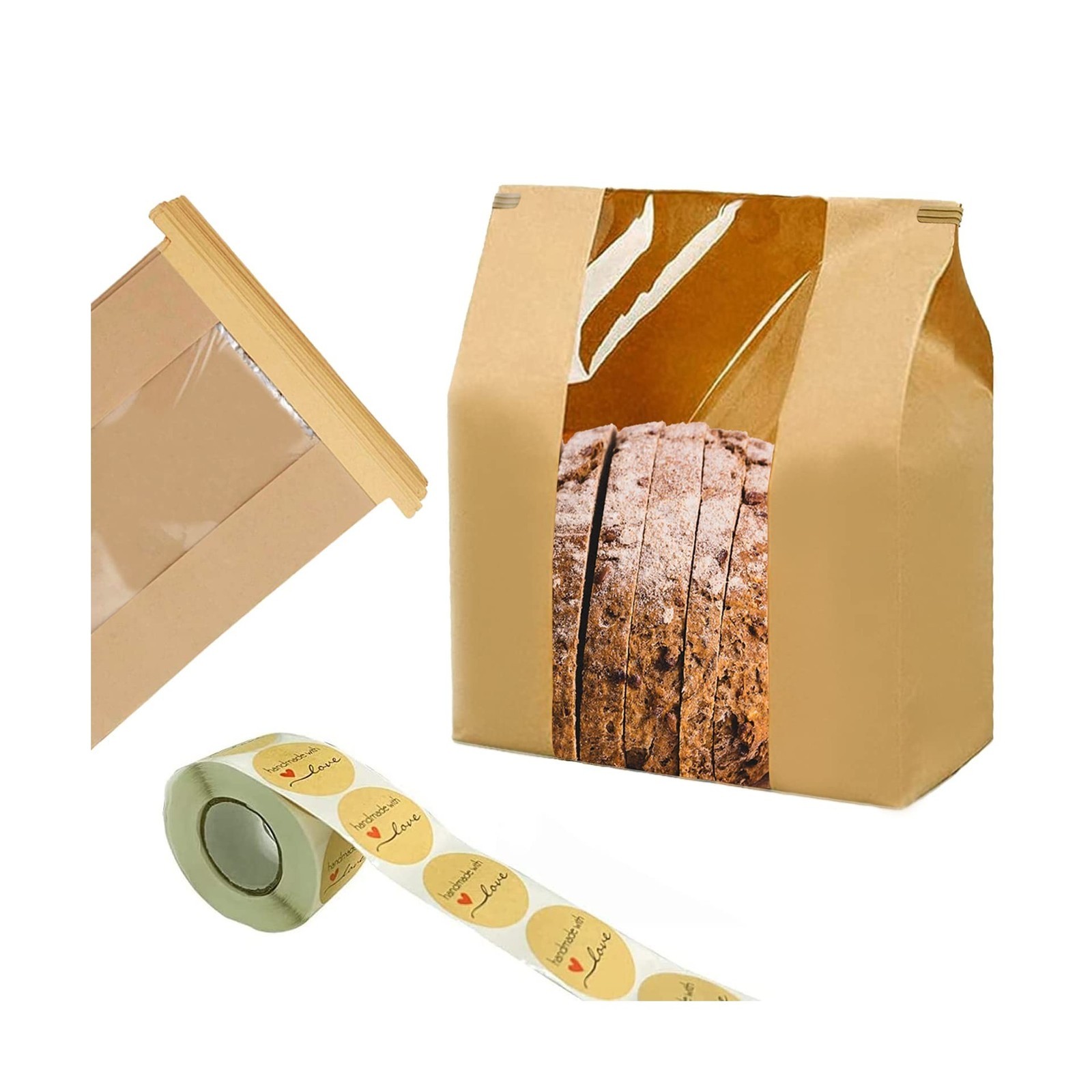 100 Pack Large Paper Bread Bags for Homemade Bread Sourdough Bags 14" x 8.3" ...