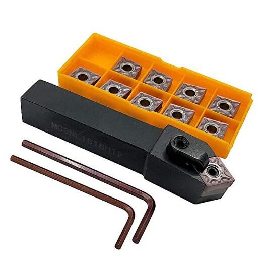 1 pcs MCSNL1616H12 Lathe Turning Tool Holder + 10pcs CNMG120408-MA VP15TF 