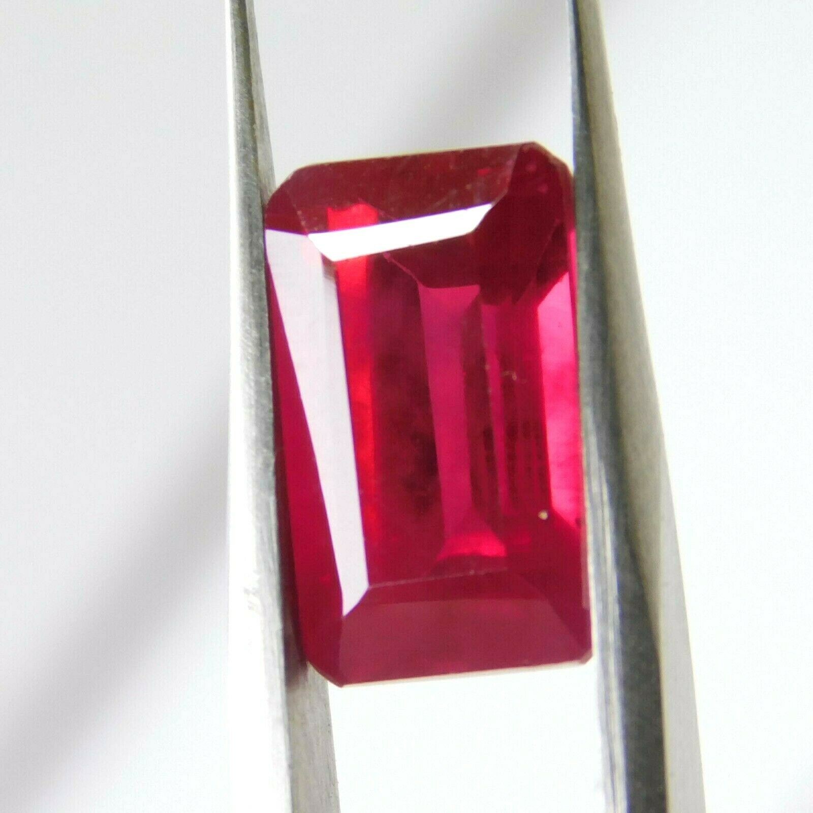 CERTIFIED Natural Red Ruby Baguette Cut 6.10 Ct Beautiful Rare Loose Gemstone