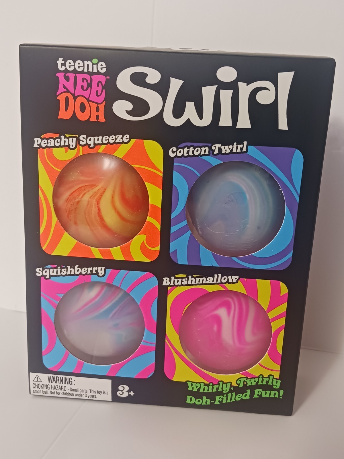 NeeDoh Teenie Swirl 4-pack, Nee Doh Mini Squishy Stress Ball, Free Shipping