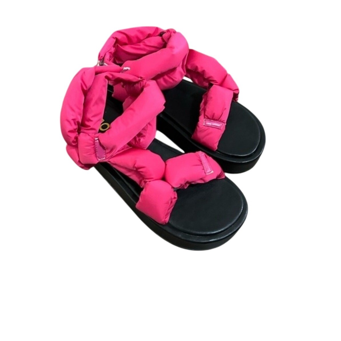 Ego Brighten Hot Pink Puffy Quilted Platform Sandals Womens UK 8 BF4697-1