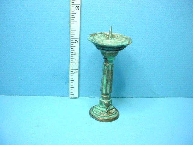 Miniature Sun Dial #494 on Pedestal # 448 Reynolds Painted Metal 1/12 Scale