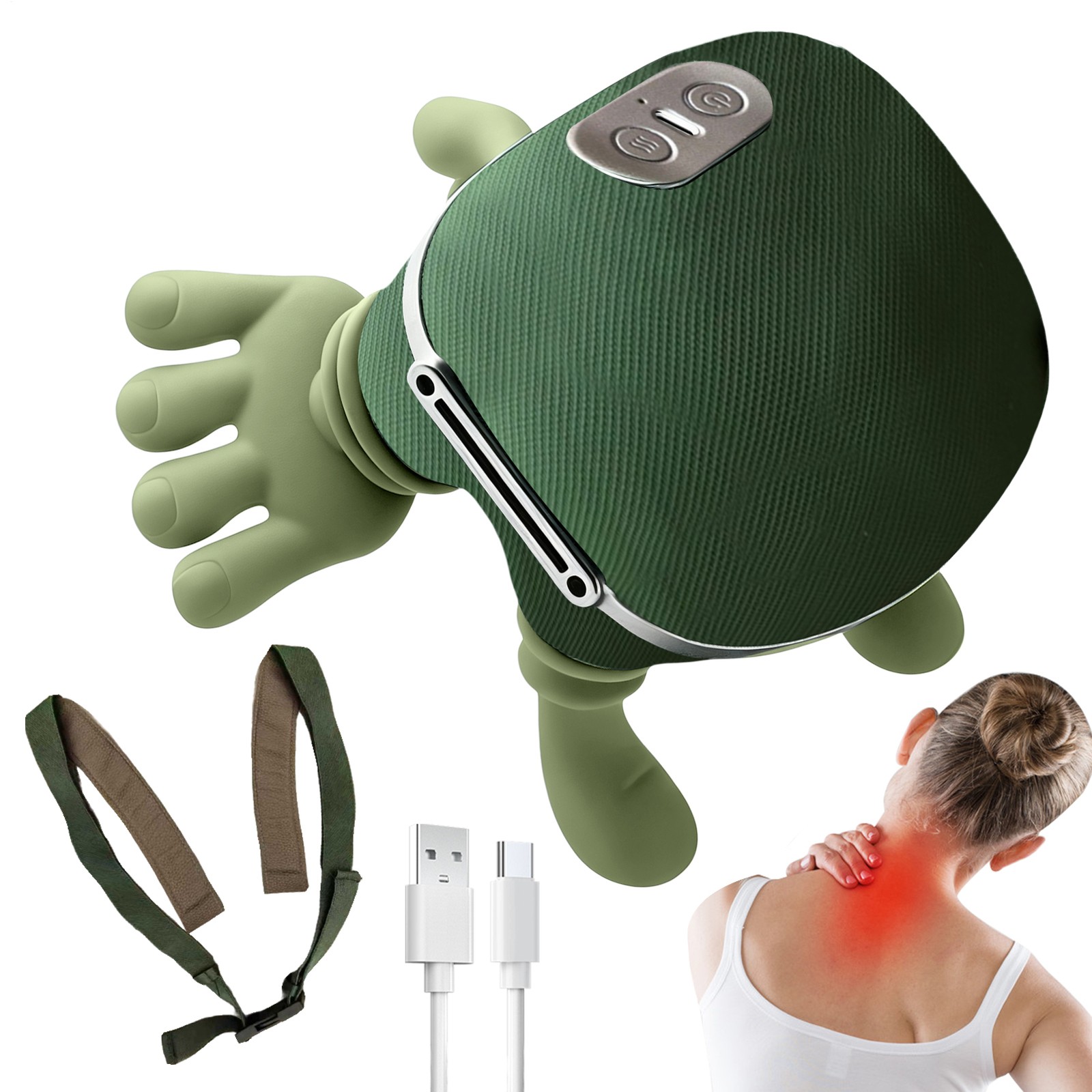 Neck Massage 3 Speed 2 Heating Modes Tool Rechargeable Cordless Neck 