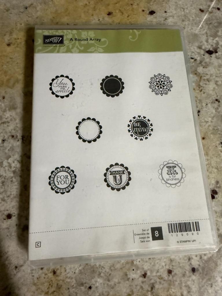 New Stampin' Up! 8 pc. Cling Rubber Stamp Set - A ROUND ARRAY