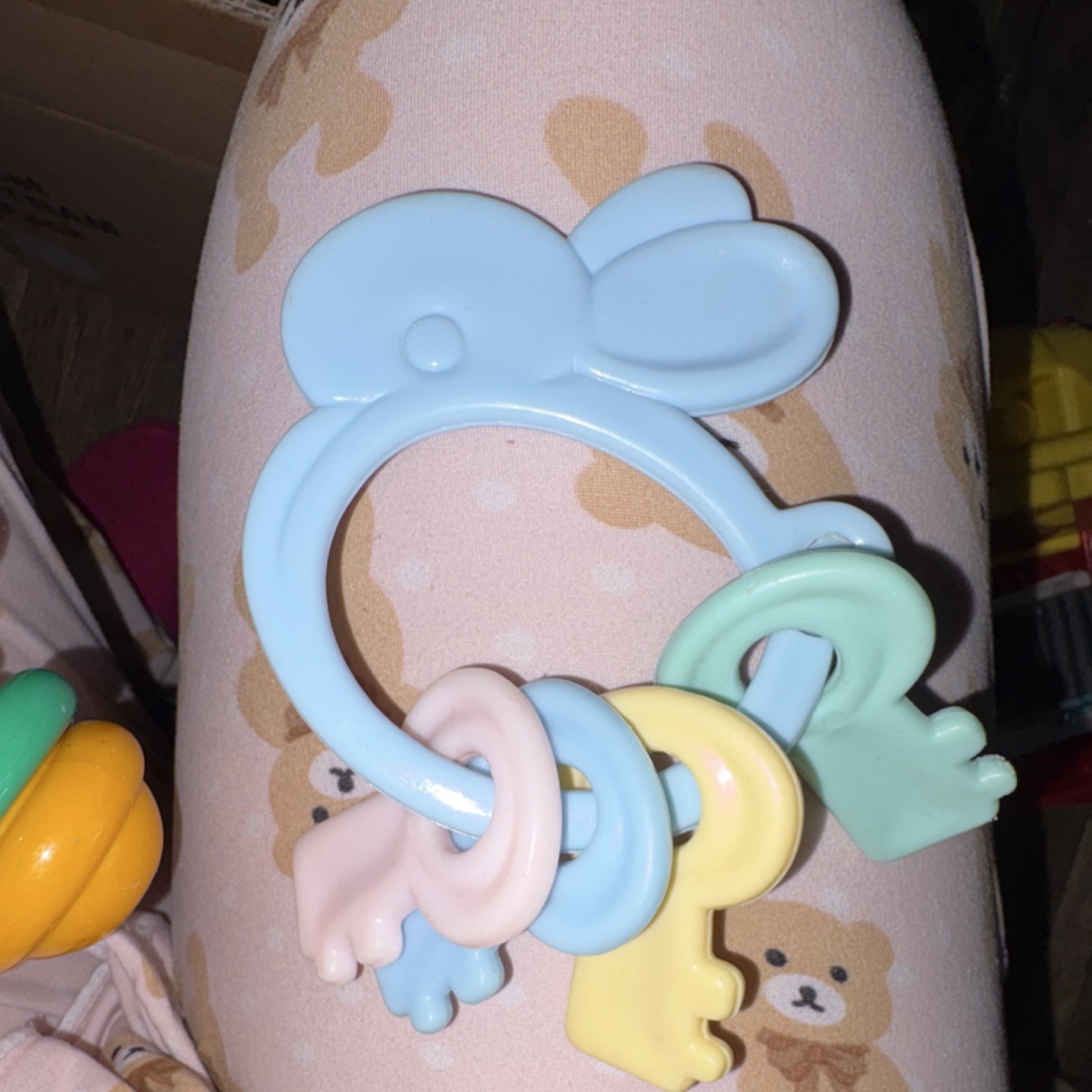 Multicolor Key Rattle Toy Rabbit Shape for Babies 0-6 Months