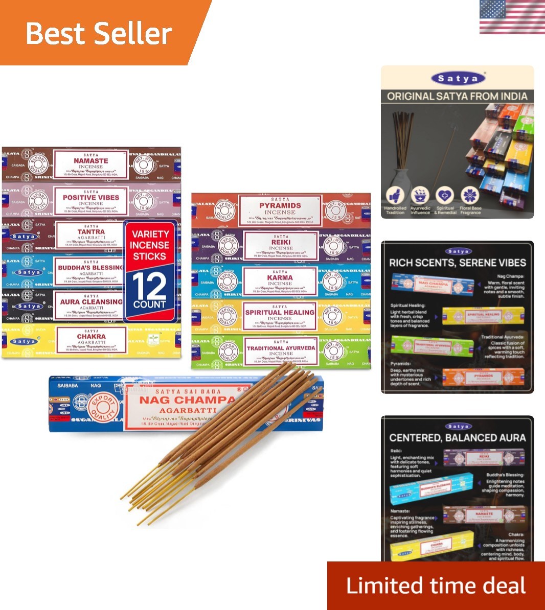 Incense Sticks - Nag Champa, Namaste, Positive Vibes, Tantra, Buddha Blessing...
