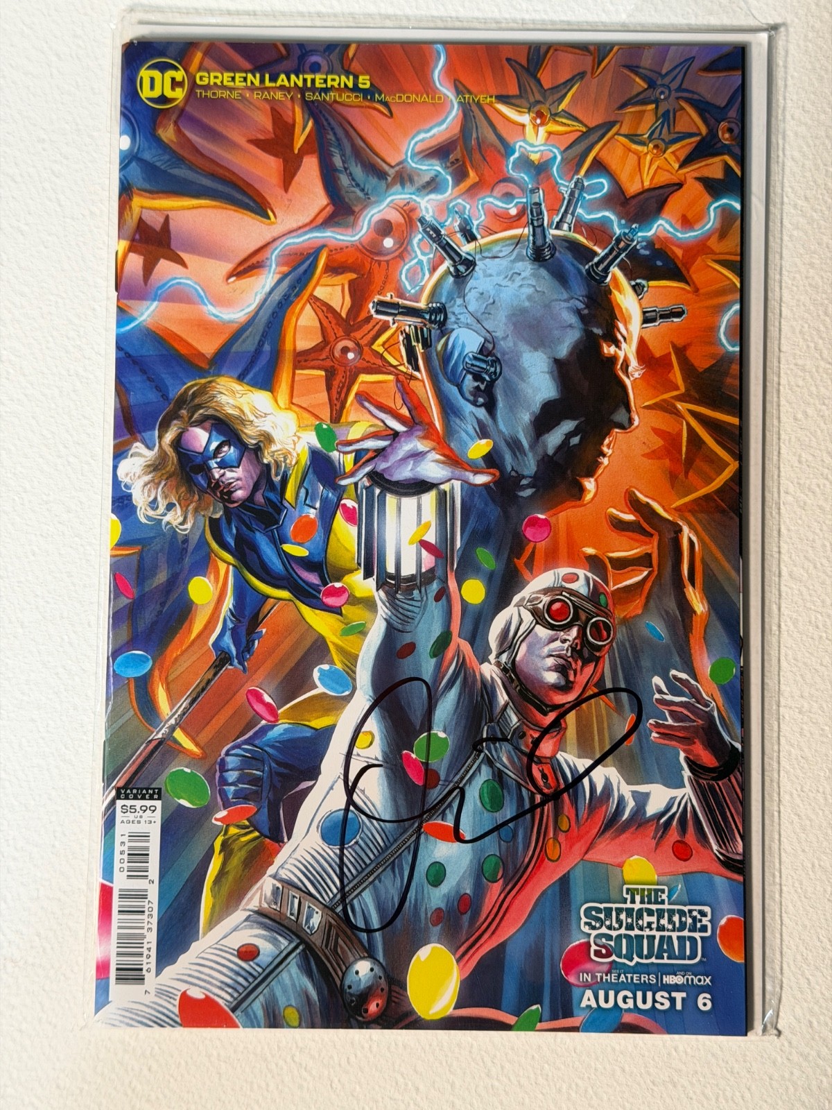 Green Lantern #5 DC 2021. Signed David Dastmalchian(Polka Dot Man)  w/ COA