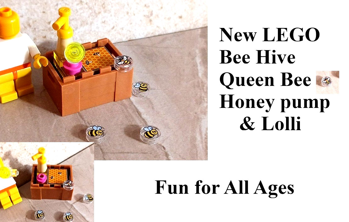 New LEGO Bee Hive Honey Pump Lollipop Bees QUEEN BEE Swarm Worker Bees Slot