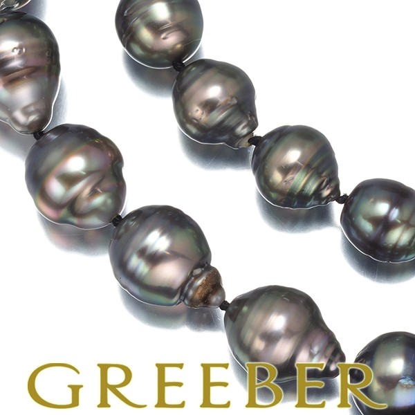 TASAKI Necklace Black Pearl Pearl 9.2 12.3mm Silver BLJ