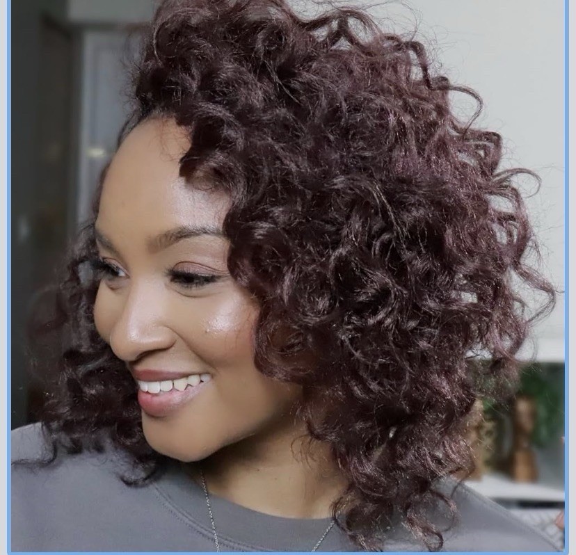 ToyoTree Ocean Wave Crochet Hair 9 Inch 8 Packs Wine Red Short Curly Deep Wave E