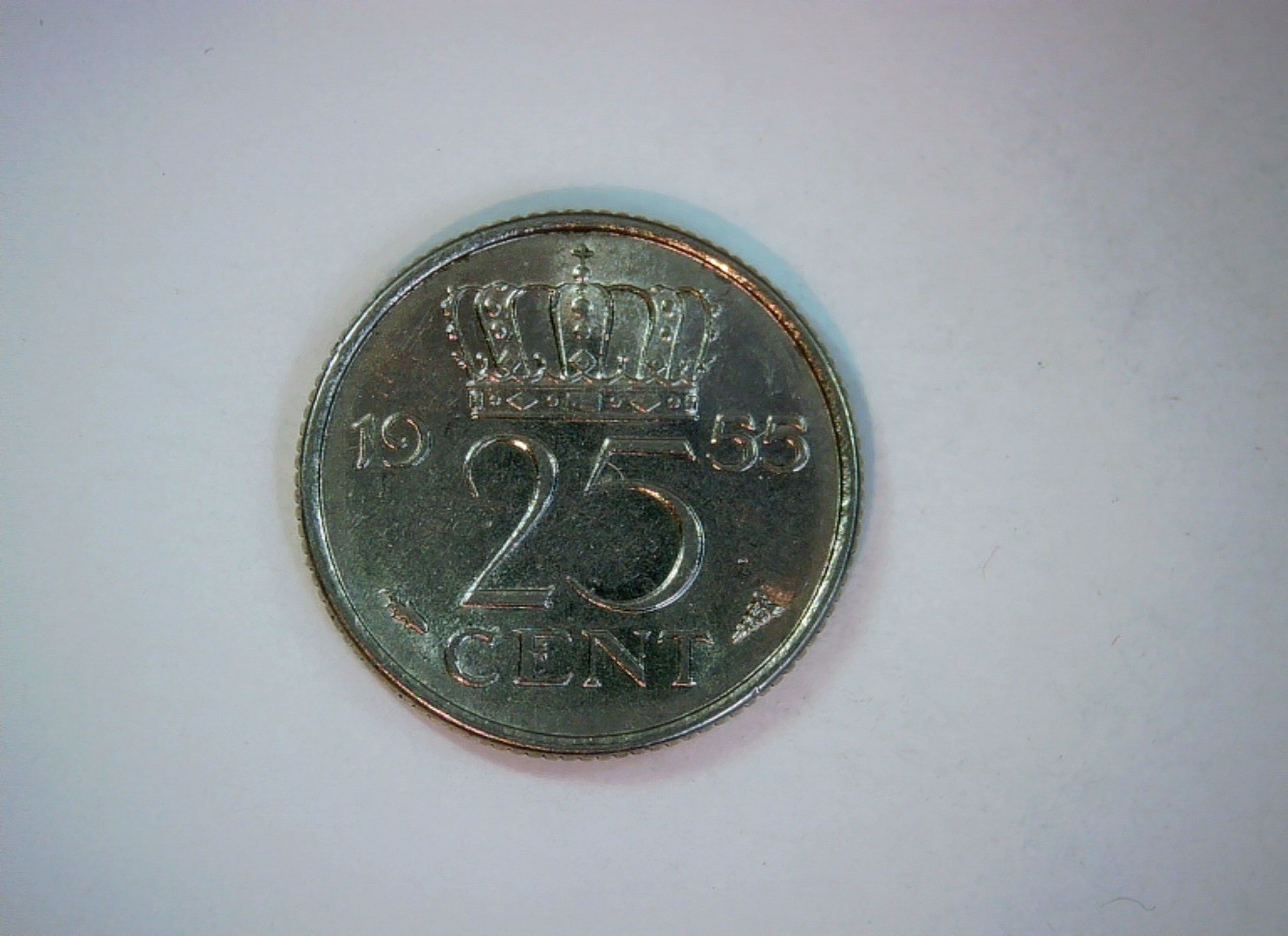 Netherlands 1955 25 Cent Queen Juliana 25 Cent Coin