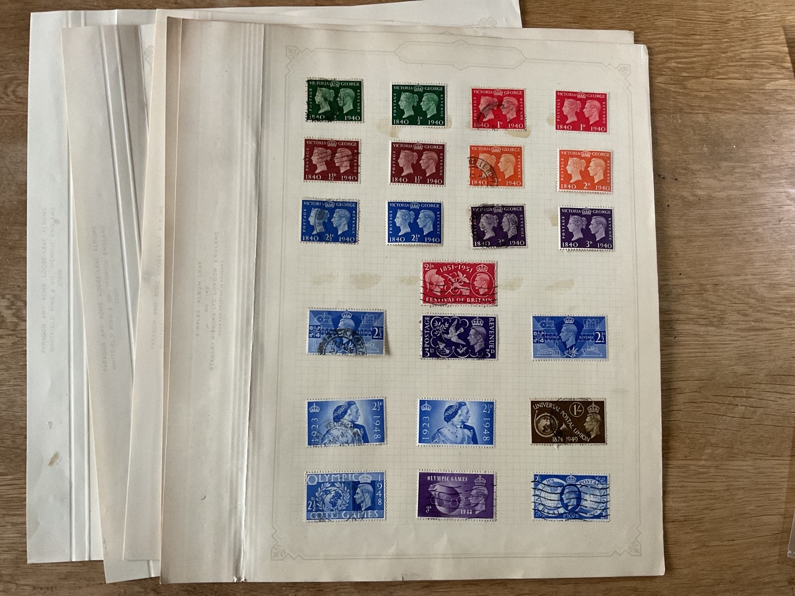 Great Britain  stamps on 6 pages B3203