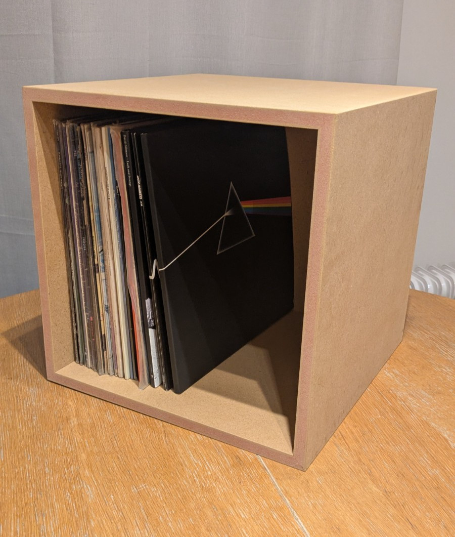 12" Vinyl LP Music Record Storage Box Cube  Cabinet Case- UK made