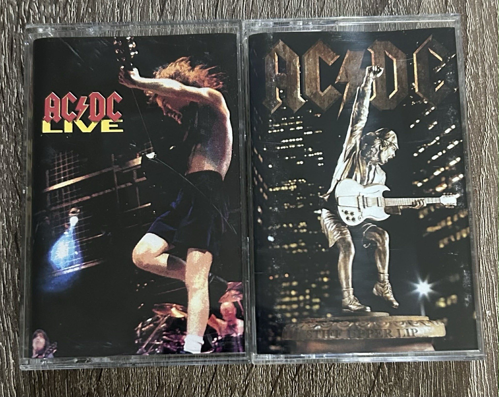 AC/DC 2 Cassette Lot: Live & Stiff Upper Lip