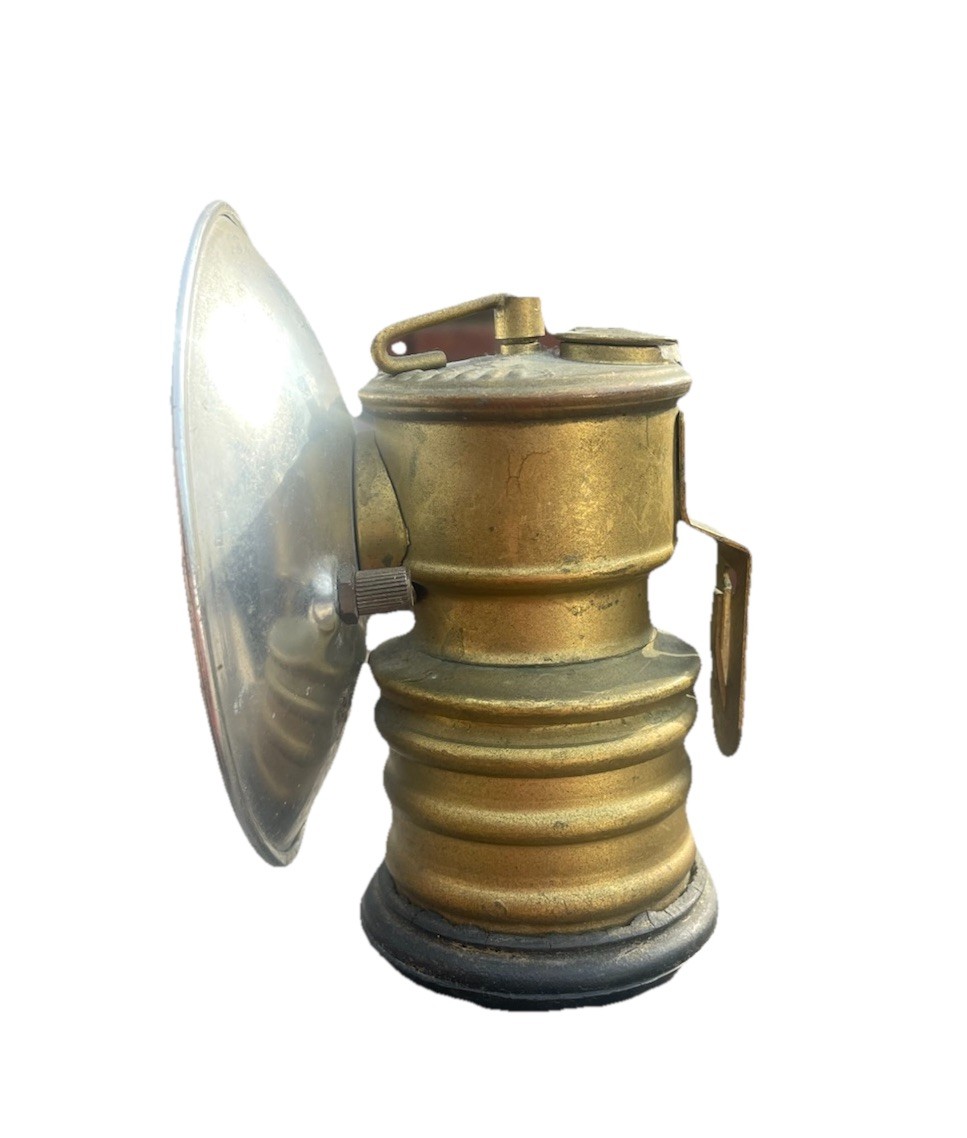 Premier British Made Miners Lamp With Large Reflector + Autolite Old Lamp
