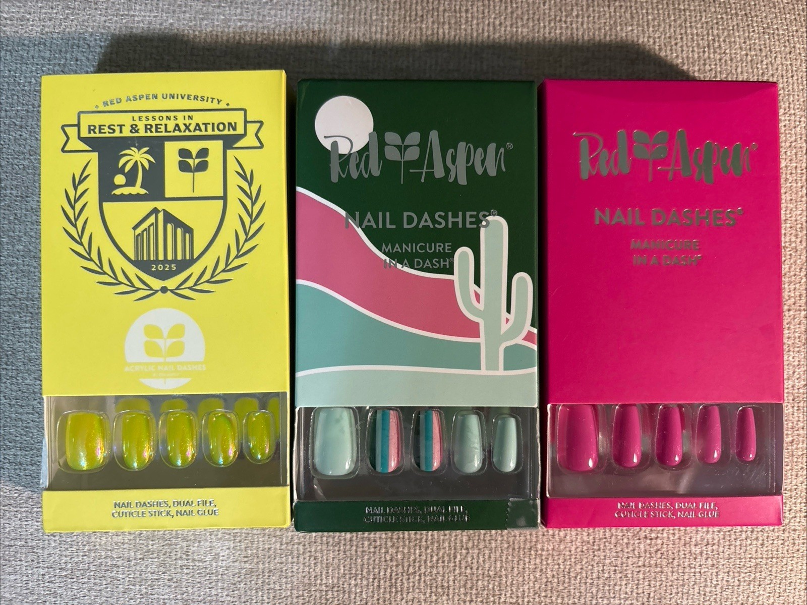 RED ASPEN PRESS ON NAIL TRIO BUNDLE SET NEW IN BOX