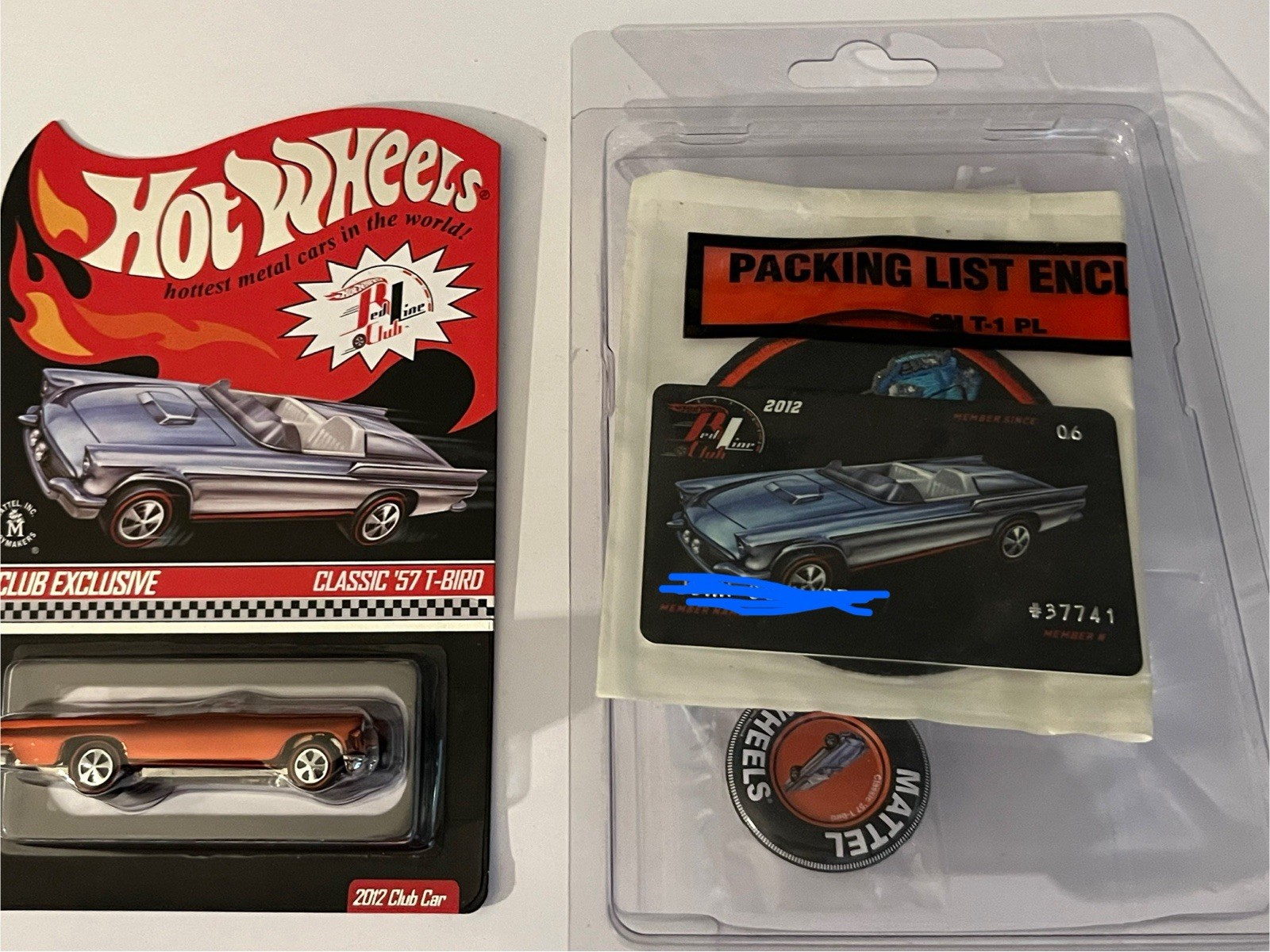 Hot Wheels Red Line Club RLC Classic '57 T-Bird 1:64 Diecast Patch Card Button