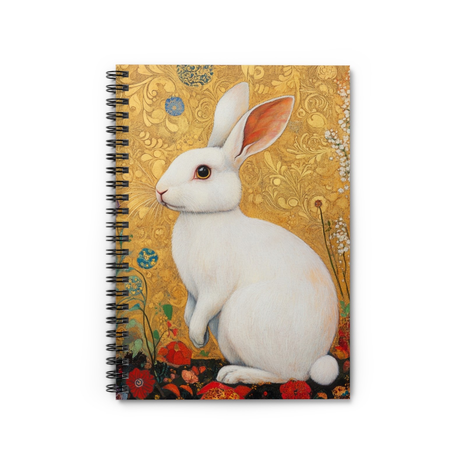Whimsical White Rabbit Spiral Notebook - Perfect for Journaling, Sketching