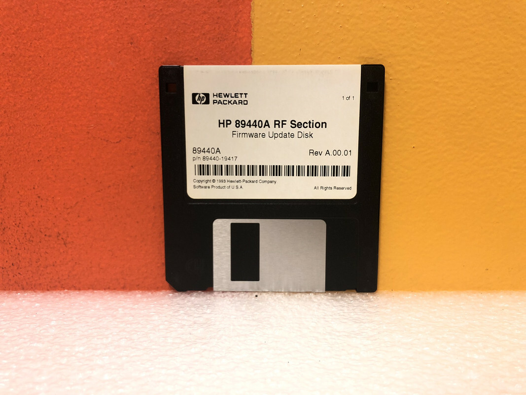 HP 89440-19417 89440A RF Section Firmware Update Rev A.01 Floppy Disk Software