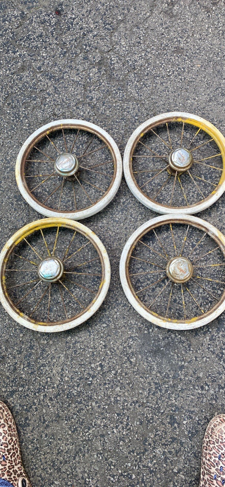 Vintage Thayer Baby Buggy Wheels. 