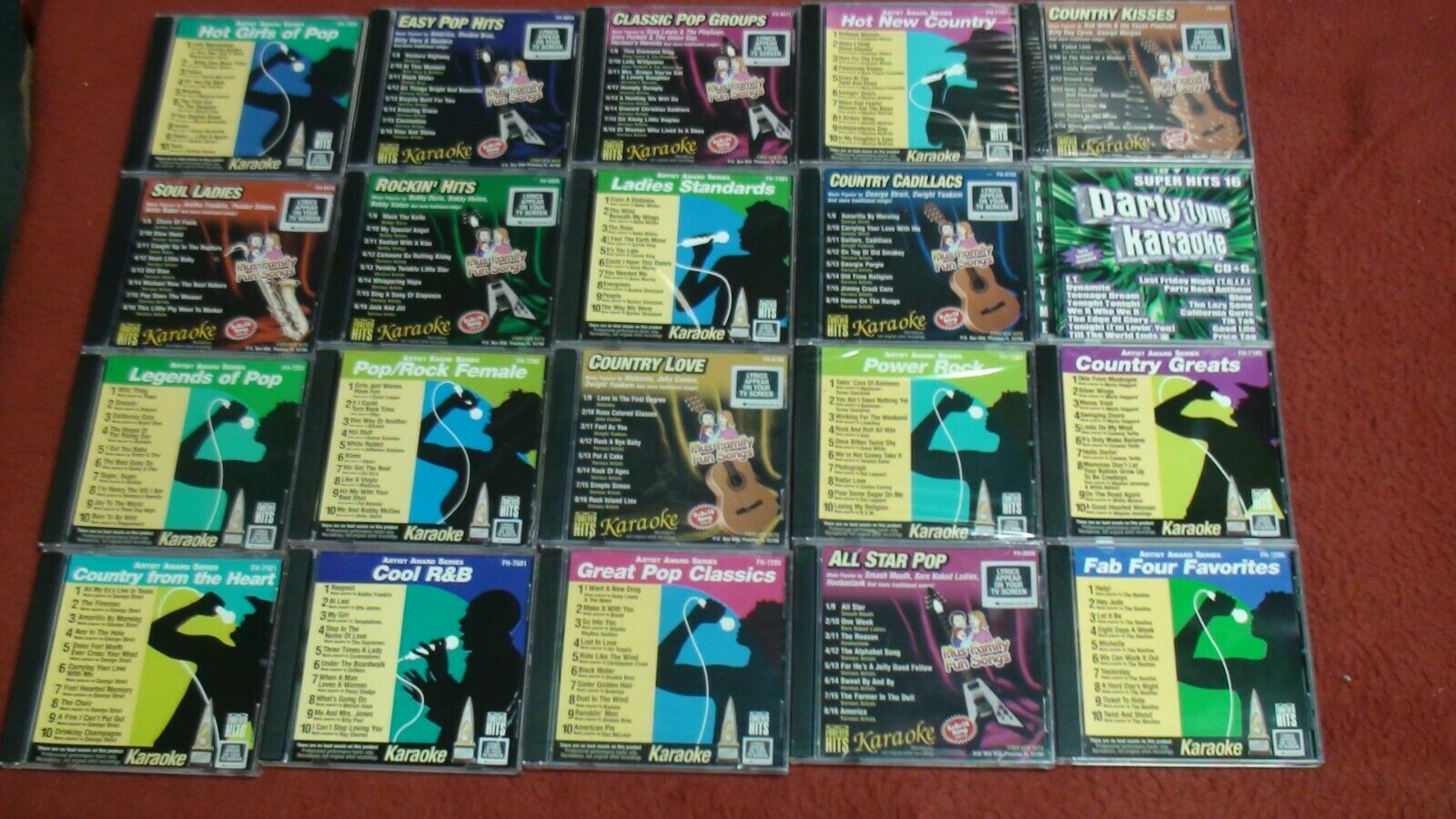 20 SEALED KARAOKE CD'S POP COUNTRY STANDARDS R&B ROCK SOUL PARTY TIME MEDIA CD+G