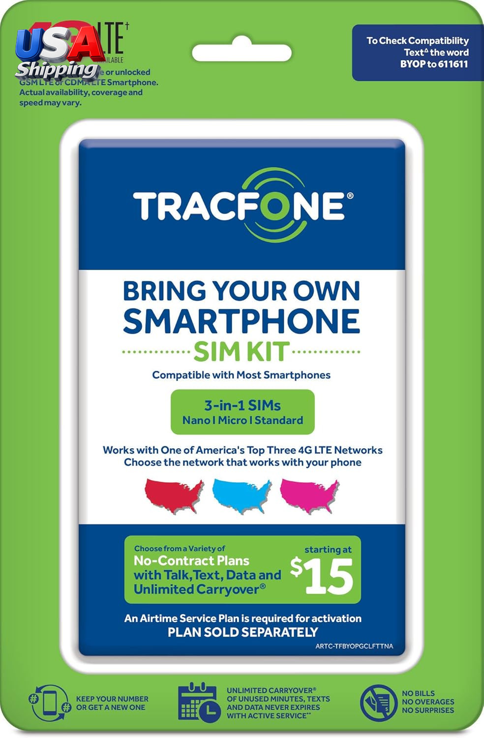 Bring Your Own Phone SIM Activation Kit (3-In-1-Sim)