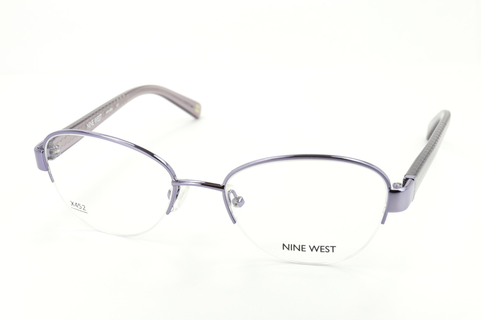NINE WEST NW1054 517 Purple Grape 51-18-135 Half Rim Eyeglass Frames X452