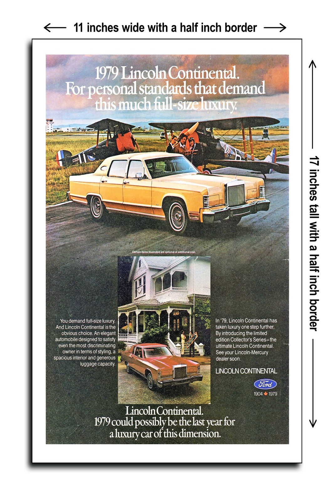 1979 Lincoln Continental Town Car 2 Door Coupe - 11x17 Poster