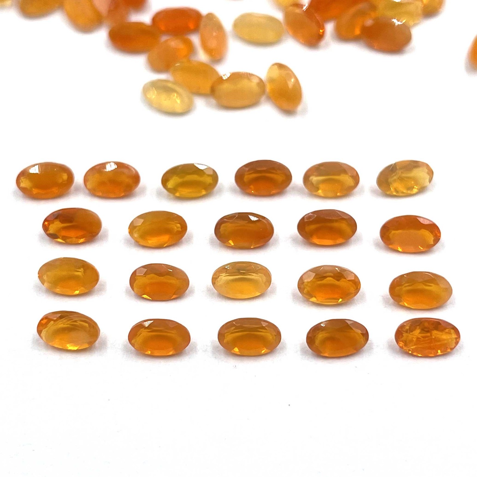 Natural Mexican Fire Opal Oval Cut Loose Gemstone Lot 32 Pcs 3*5 MM 5 CT