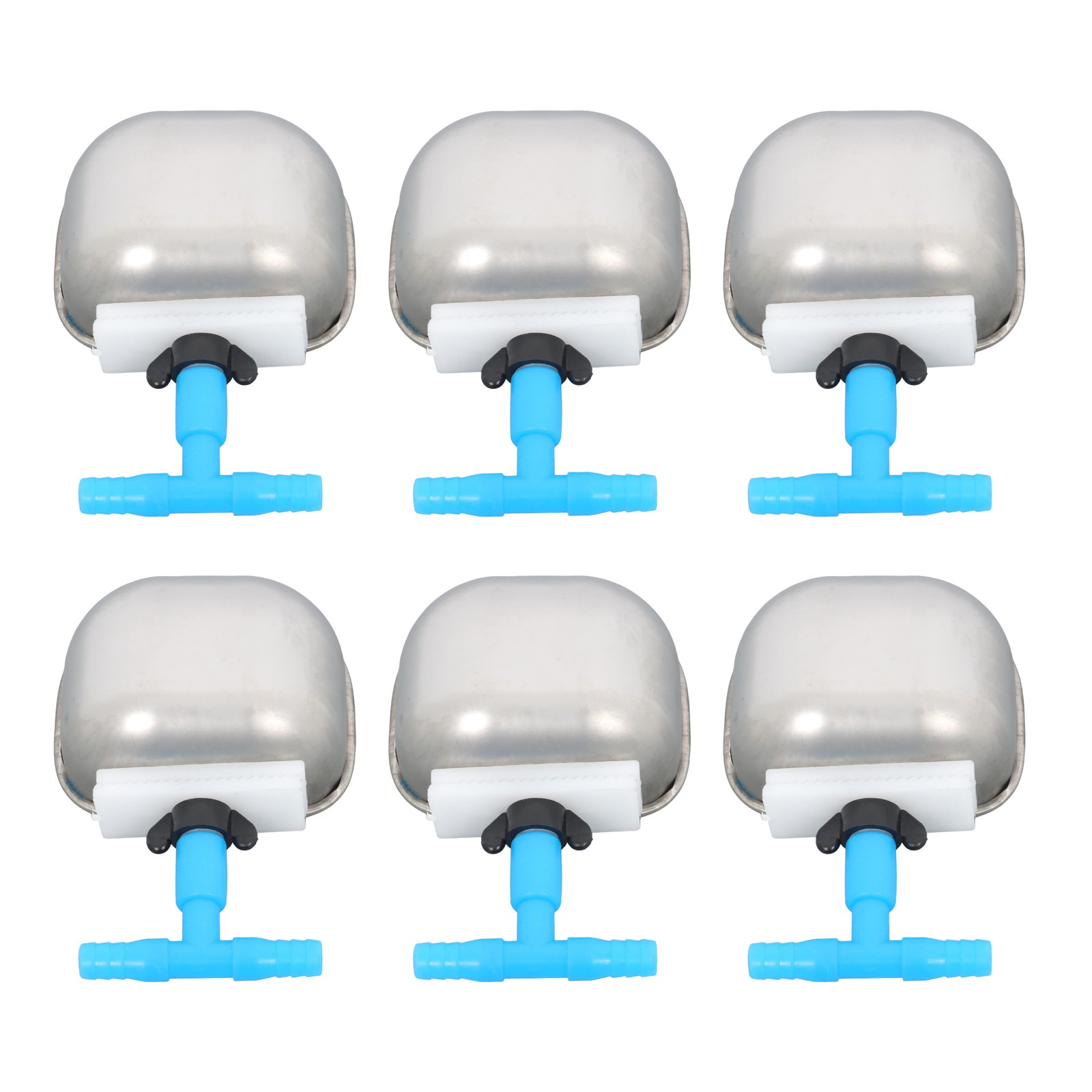 6 PC Auto-Fill Metal Cups Waterer Kit - Great for Small Animals Rabbits DIY New