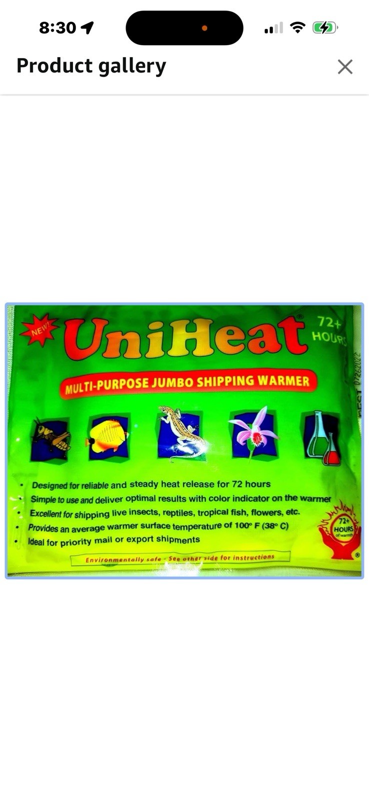UniHeat Multi-Purpose Jumbo Shipping Warmer Green 72+ Hours