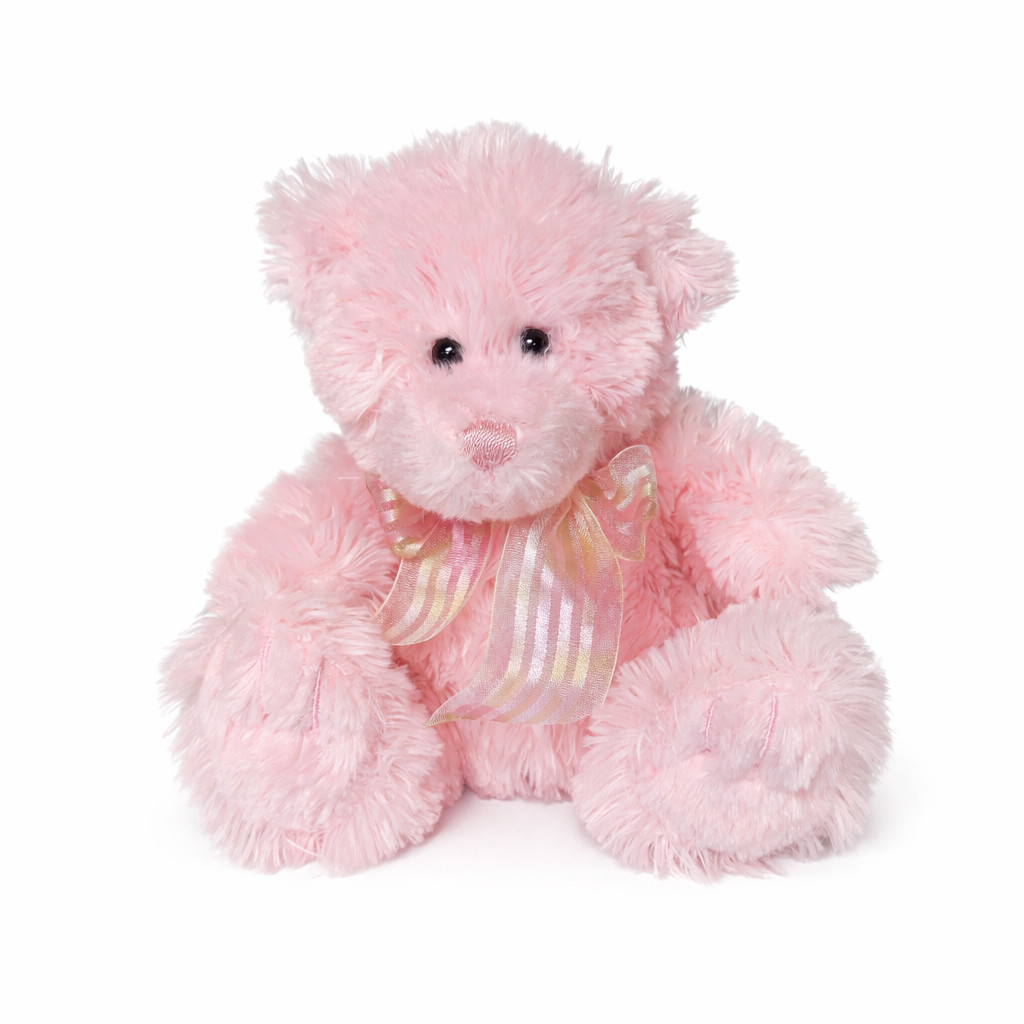 Teddy & Friends Pink Teddy Bear Floral Bow Soft Plush Toy Stuffed Animal 25 cm