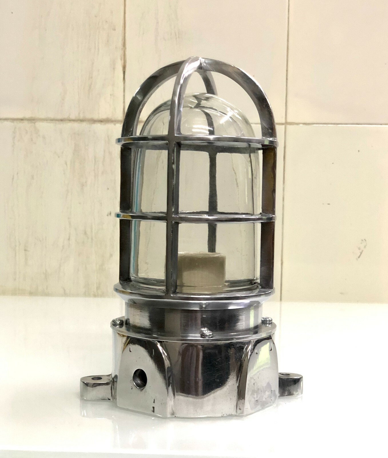 Antique Vintage Solid Aluminium Passageway Bulkhead Ship Lights Lot of 10